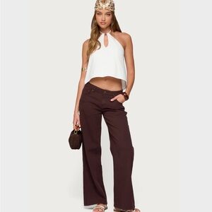 Edikted Roman brown Low Rise Baggy Jeans